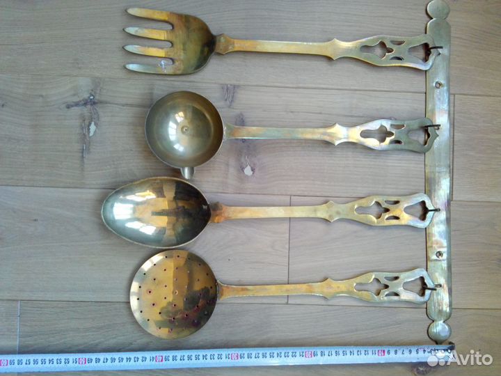 Старинный, винтажный кухонный набор. Бронза Европа