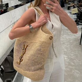 Сумка женская летняя yves saint laurent raffia