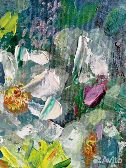 Картина маслом на холсте цветы