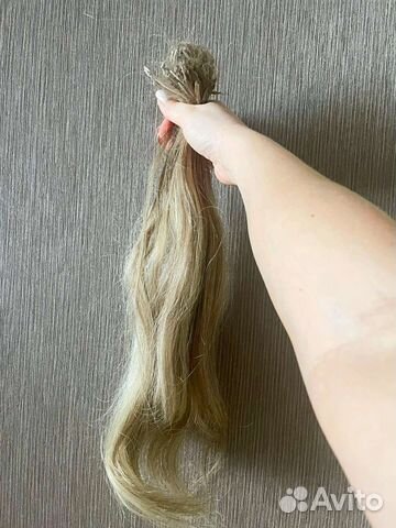 Волосы для наращивания 60 см, блонд, б/у