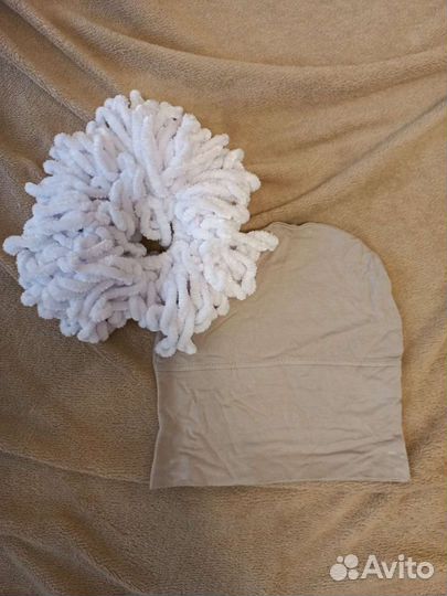 Резинка для объёма под платок + шапочка