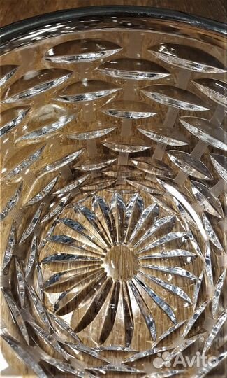 Ваза для салатов, фруктов, c ободком Хрусталь СССР