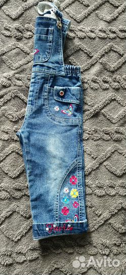 Джинсовый комбинезон для девочки 80-86