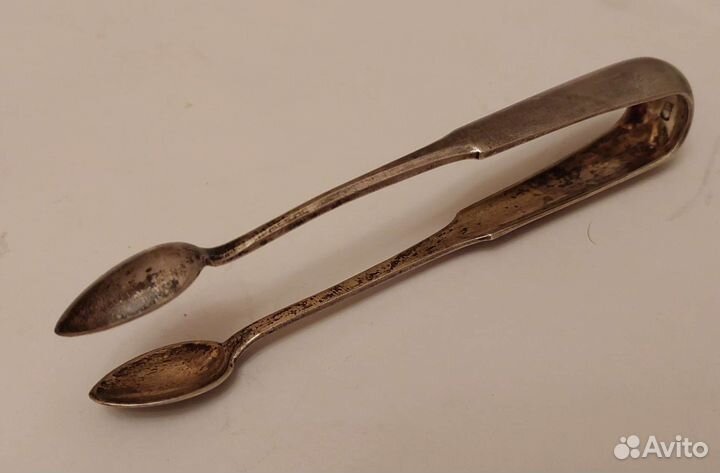 Антикварные щипцы для сахара серебро 84