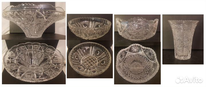 Хрусталь Богемия Гхз Штофы Вазы др СССР стекло