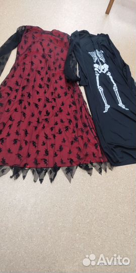 Костюм ведьмы на хэллоуин и платье скелета