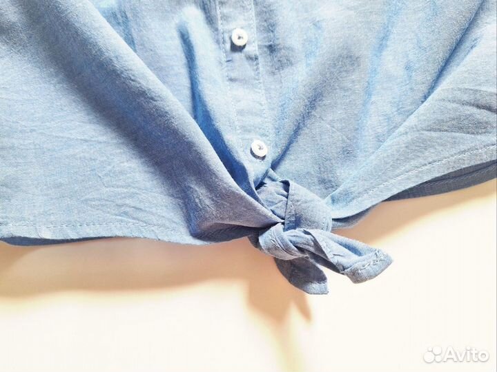 Летняя джинсовая рубашка для девочки