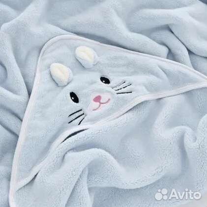 Полотенце с уголком Заяц 110х110 см.микрофибра
