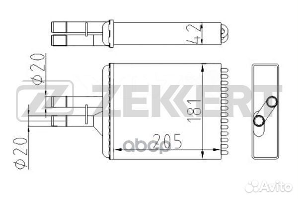 Радиатор отоп. Opel Vectra B 95- mk-5077 Zekkert