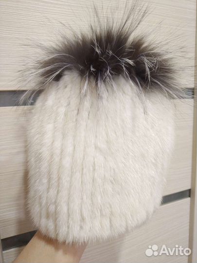 Шапка вязаная норковая