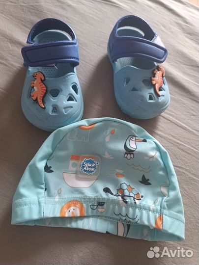 Тапочки эва, шапочка для плавания 0-18 мес