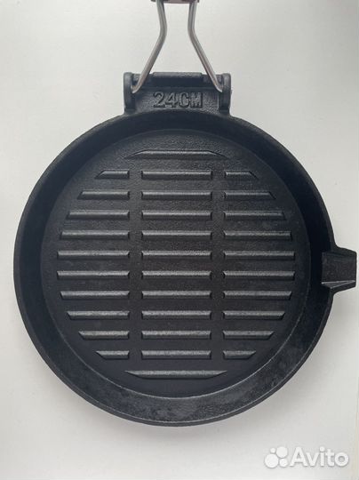 Чугунная сковорода-гриль 24 см