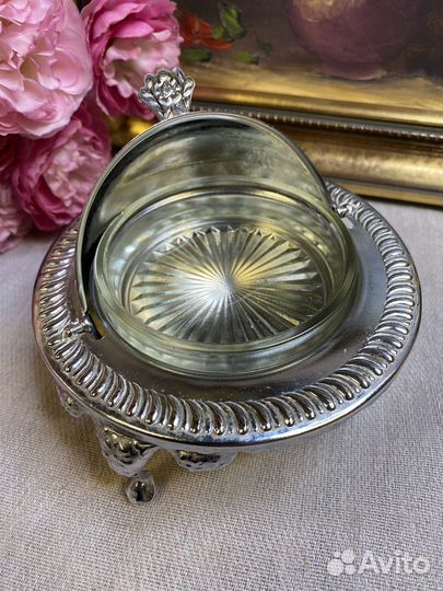 Винтажная икорница на ножнах Европа Англия