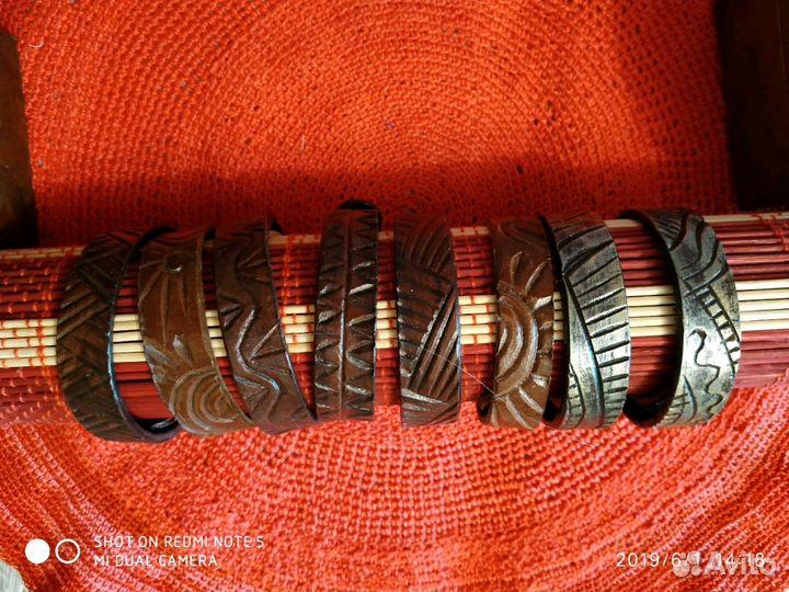 Узкие браслеты из ременных заготовок, унисекс