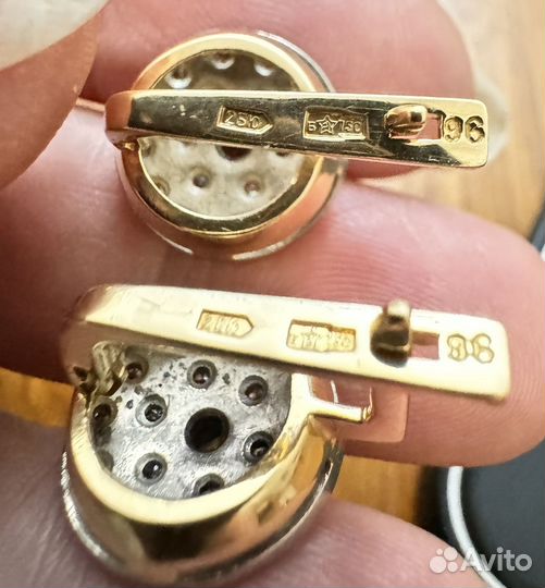 Золотые серьги СССР 750 проба