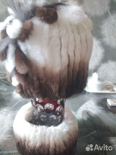 Зимняя шапка с меховой манжеткой