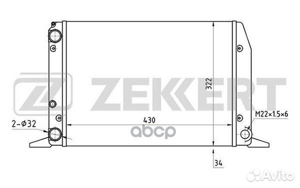 Радиатор охл. дв. Audi 80 IV 86- mk-1018 Zekkert