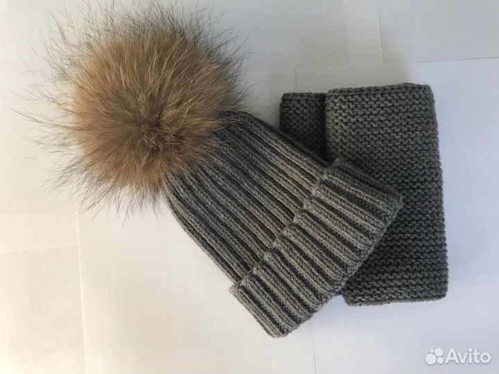 Детская шапка 46-48 снуд варежки
