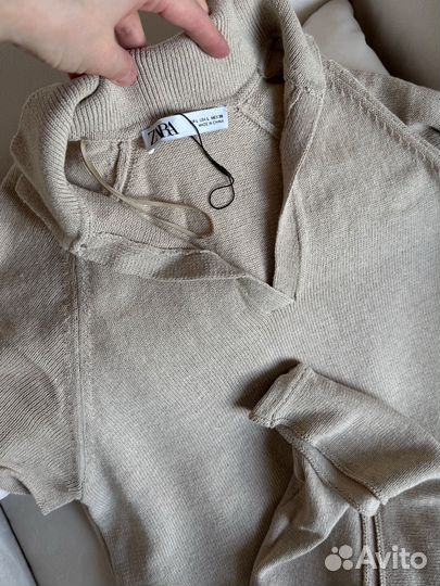 Платье Zara хлопок лен новое L