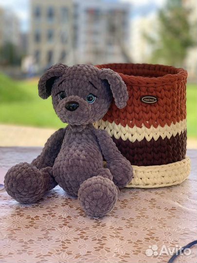 Корзина вязаная органайзер