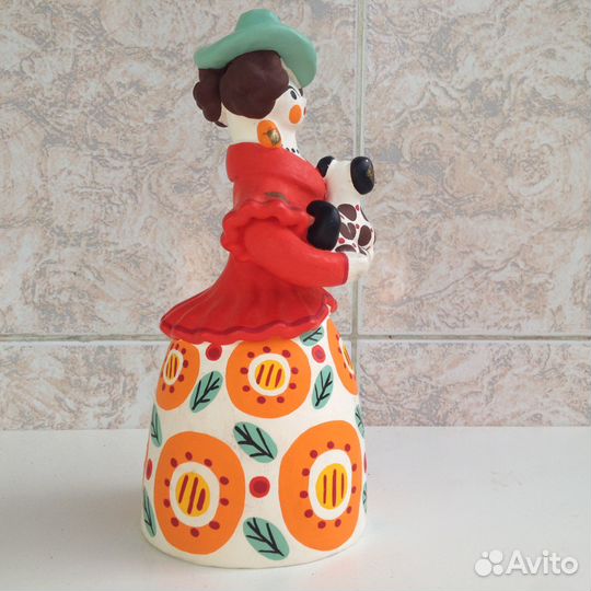 Дымковская игрушка Дама с собачкой СССР