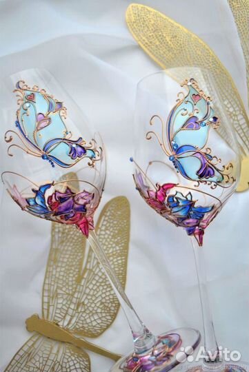 Роспись парных бакалов/ ваз/зеркал