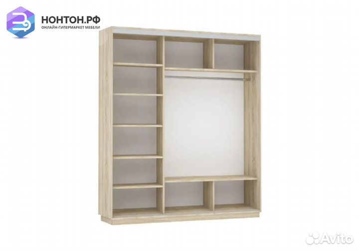 Шкаф-купе Нонтон 3-дверный сонома / орхидея белая