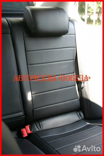 Чехлы Skoda Octavia A5 из экокожи чёрные Классика