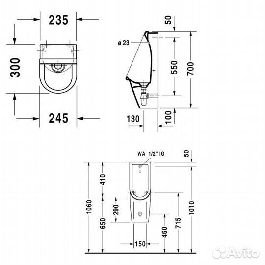 Duravit Starck 3 Писсуар 0827250000