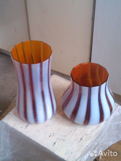 Вазы из цветного стекла СССР