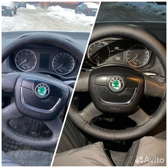 Перетяжка руля эко-кожей