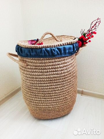 Корзина для белья из джута