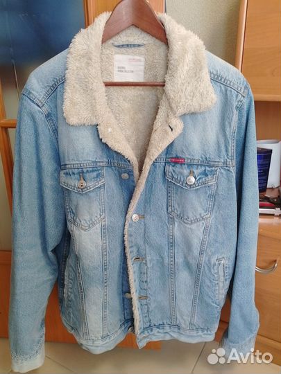 Джинсовая куртка с мехом мужская colins