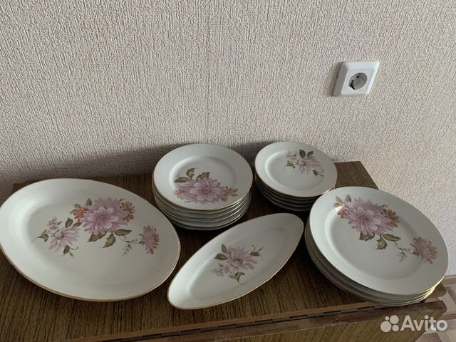 Набор столовой посуды СССР. Фарфор. Дулево