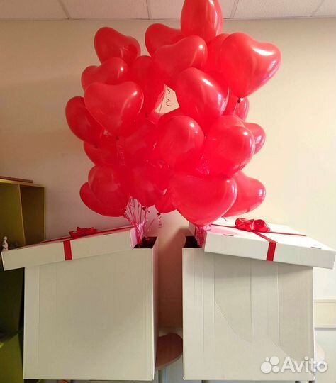 Коробка сюрприз с гелевыми шарами