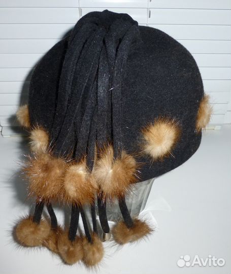 Шапка Женская Зимняя Фетровая+ Норка