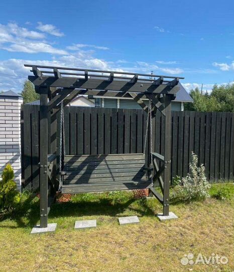Садовые качели пергола
