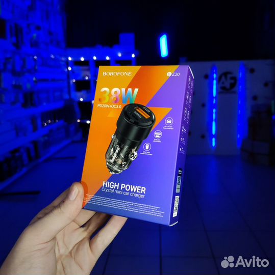 Быстрая зарядка телефона USB-C 20w в машину