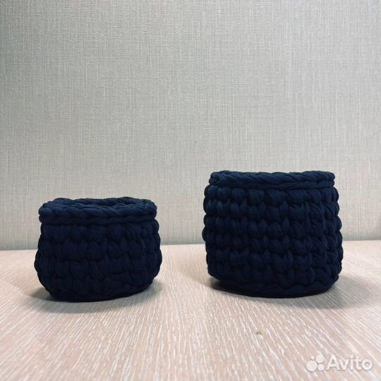 Вязаные корзинки