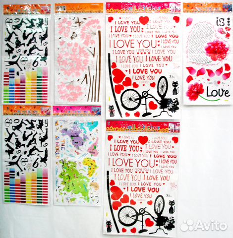 Наклейки для интерьера. Разные. Новые. Puma adidas