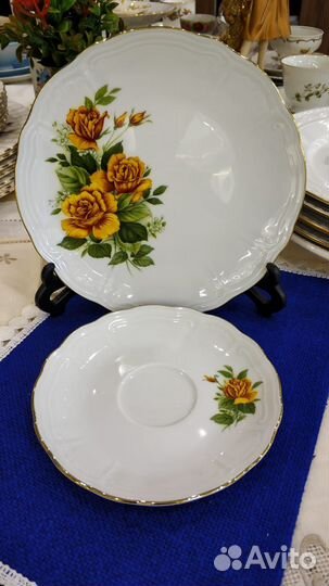 Чай-кофе трио Желтые розы Wunsiedel Porzellan