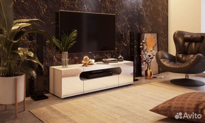 Тумба под телевизор белая