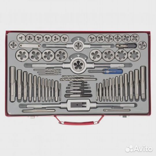 Набор метчиков и плашек М2-М20, 65 шт., метал. кей