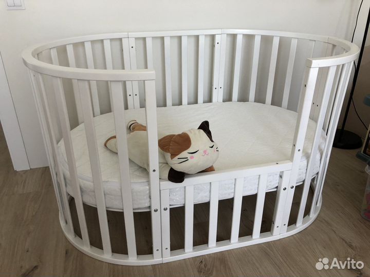 Кроватка трансформер 6в1. Детская кроватка+матрас