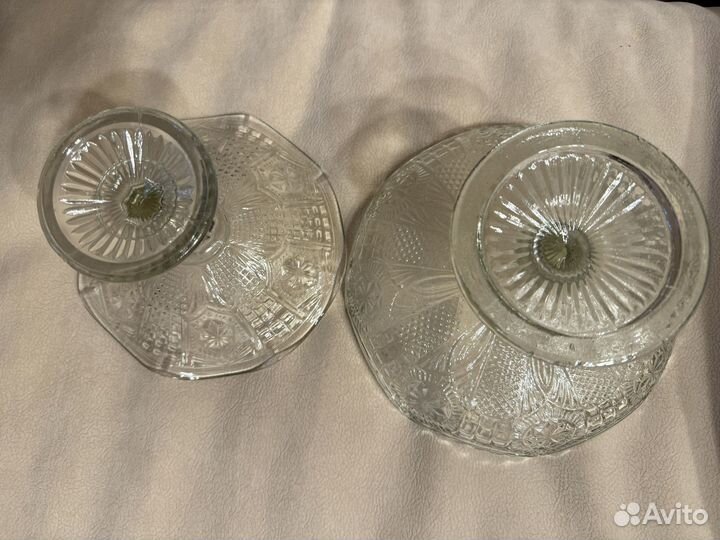 Ваза на ножке стекло СССР