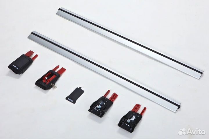 Багажник на крышу Turtle Shark Крыло Серебро замок№290