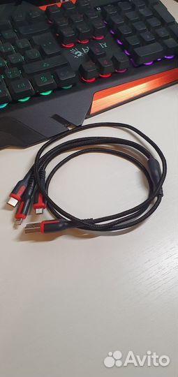Кабель Usb тройной для зарядки