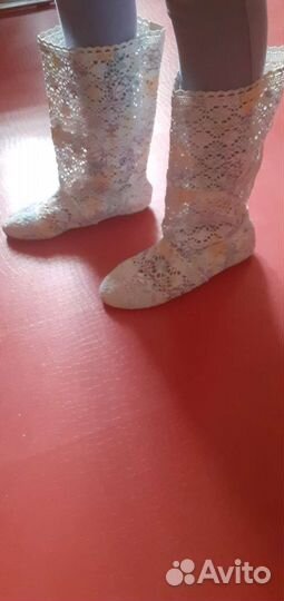 Сапожки ажурные тканевые,р.37-38