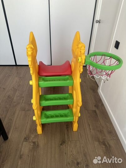 Горка детская с баскетбольным кольцом