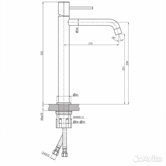 Смеситель для раковины Raiber RP-002, хром